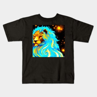 COSMIC BLUE LION Kids T-Shirt